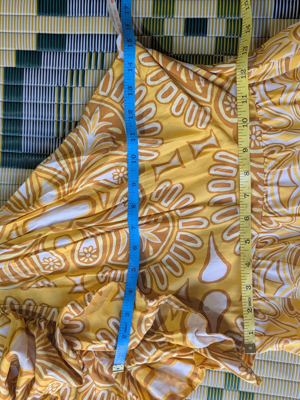 FARM Rio One-Shoulder Yellow & Cream Patterned Maxi Dress - Picture 2 of 13